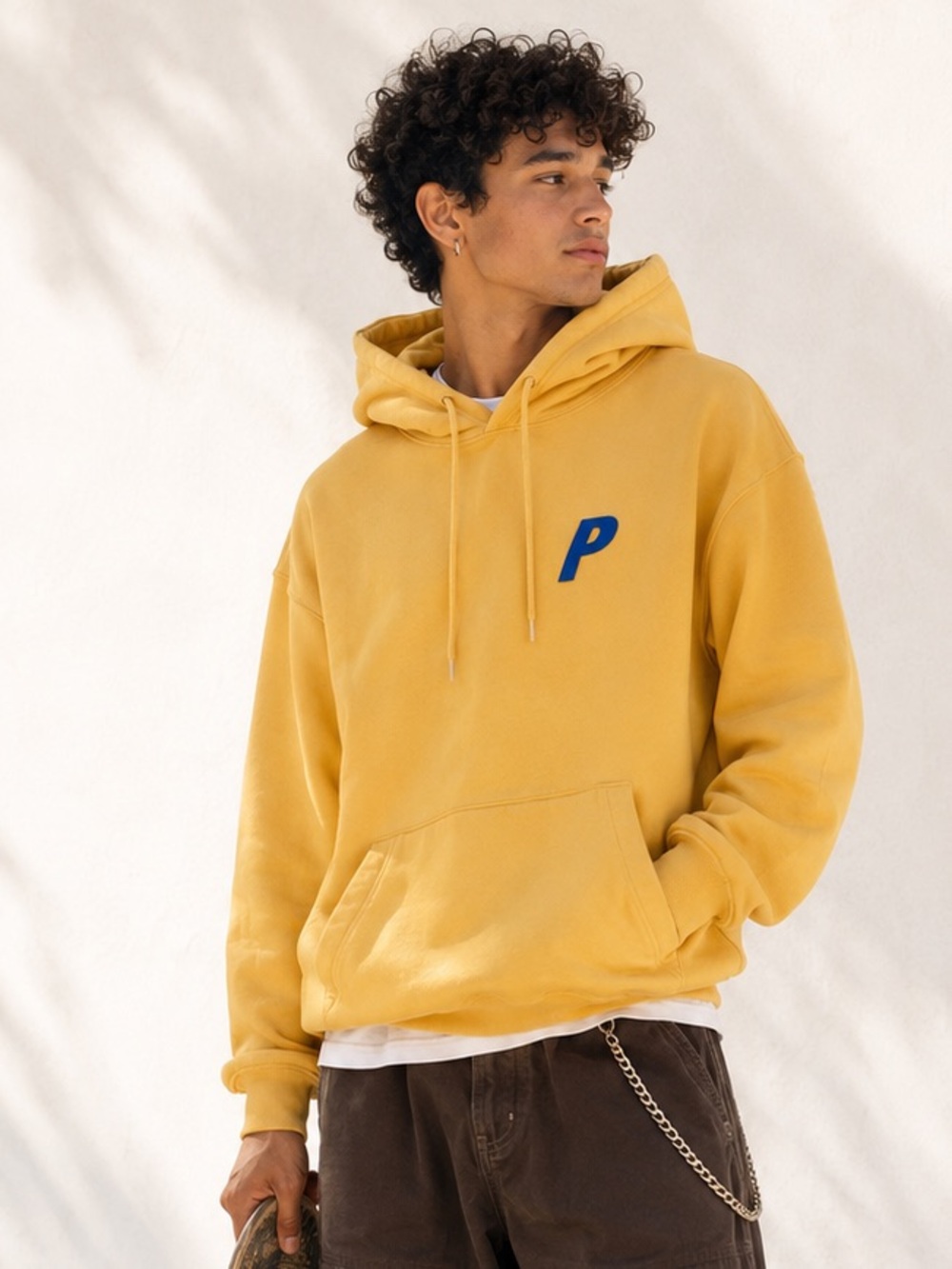 Palace Felt P Hoodie Heavyweight Cotton Skate Hoodie Mustard Sz XL